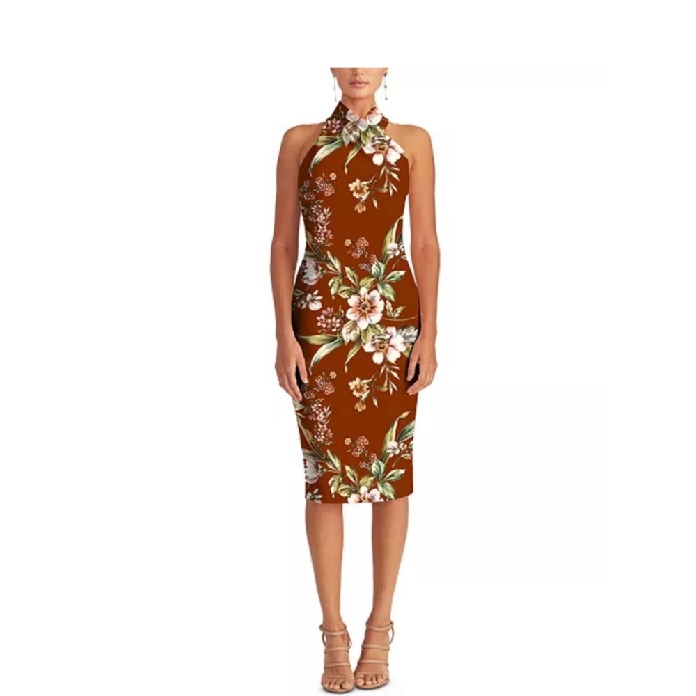 Rachel Rachel Roy Harland Printed Floral Halter Sheath Dress